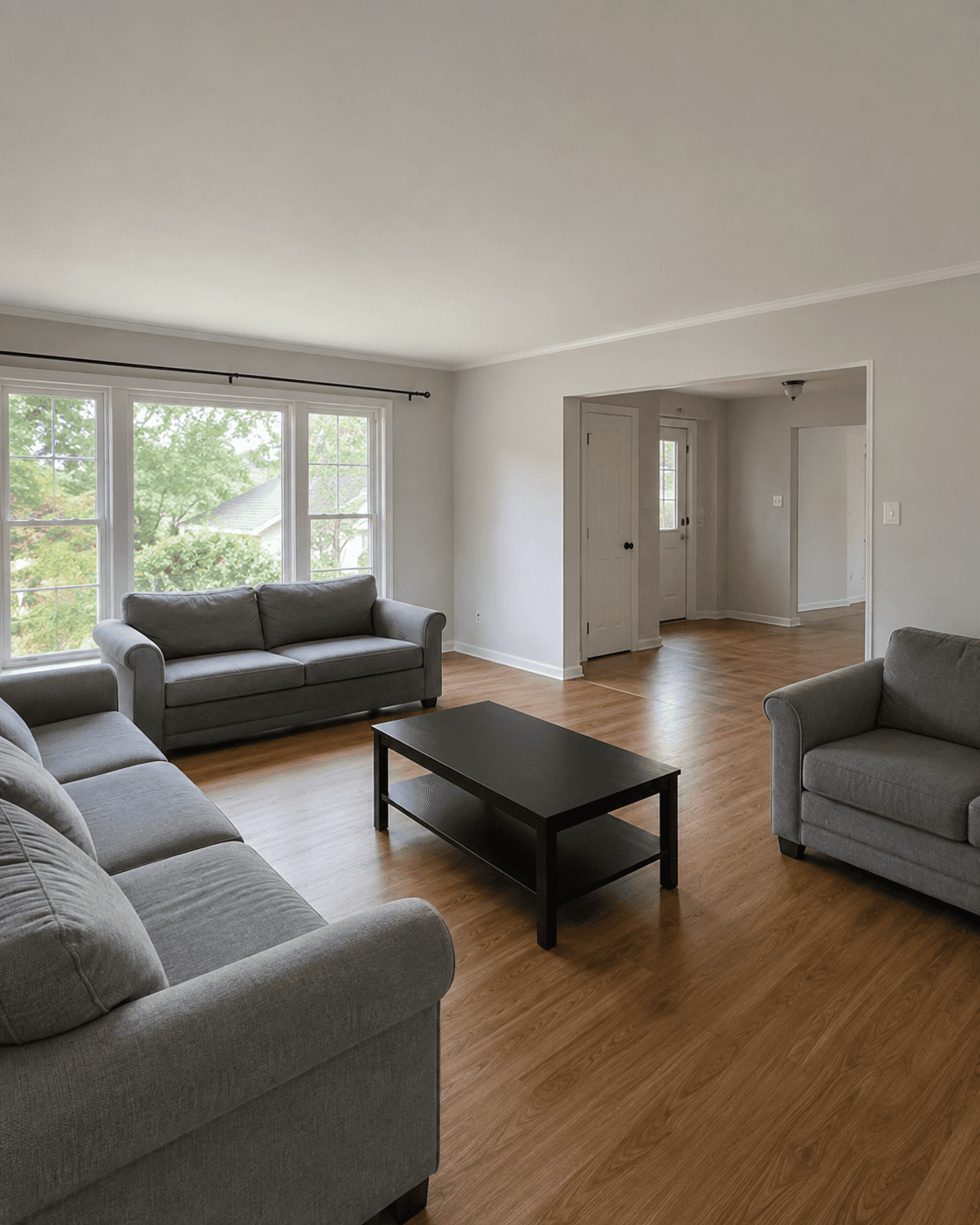 Original living room before AI room redesign