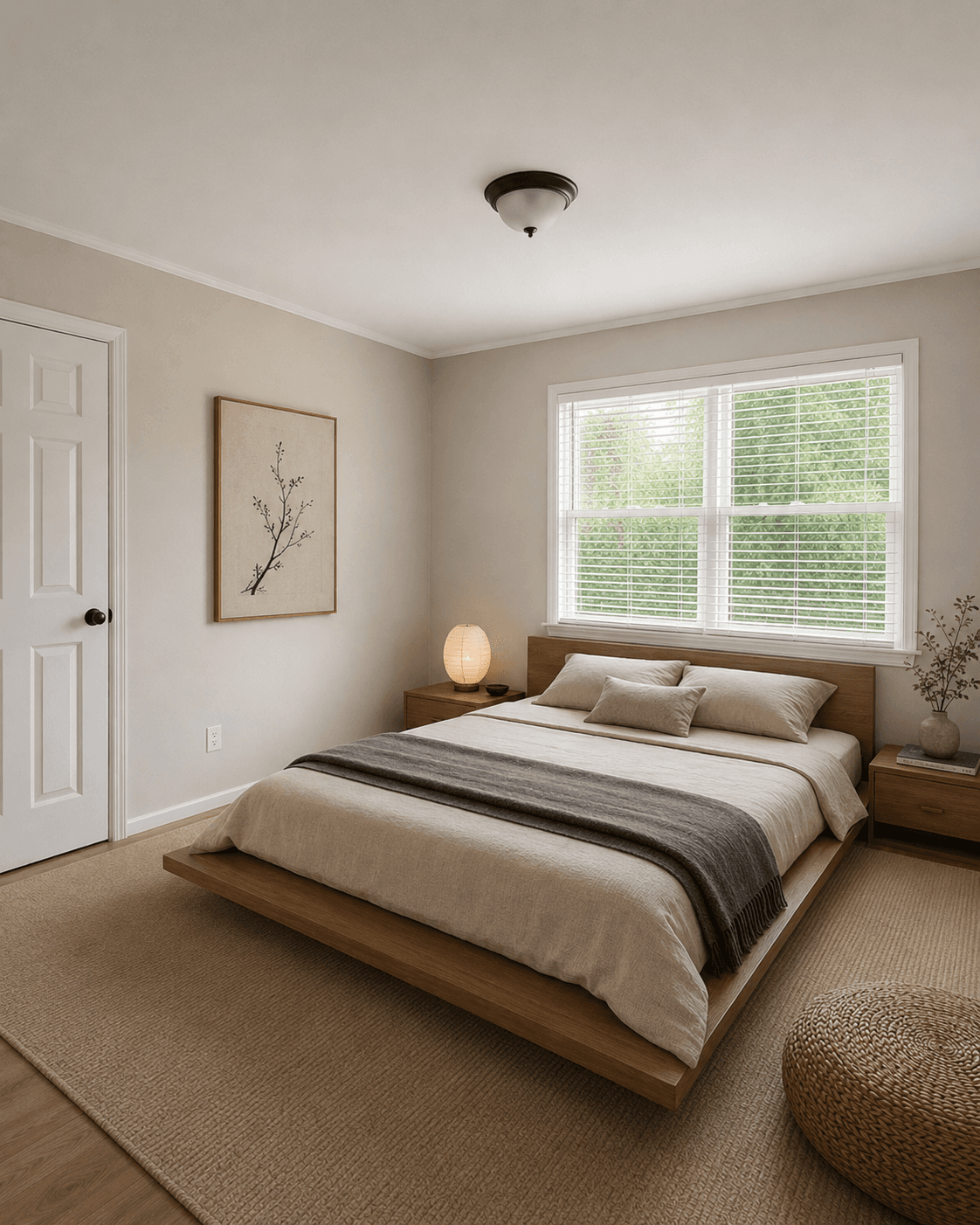 Japandi bedroom after redesign